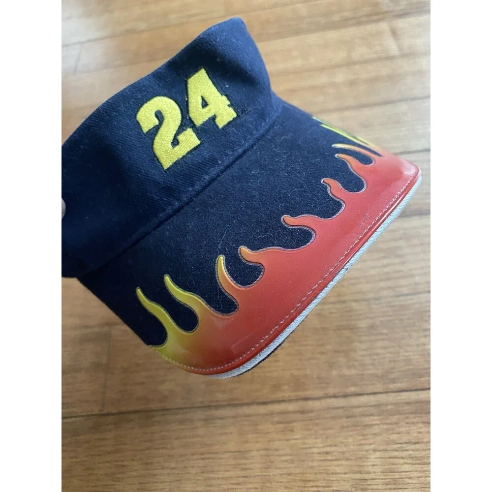 VTG Youth Jeff Gordon #24 Flames Chase Sun Visor Adjustable Hat NASCAR Y2k 90s